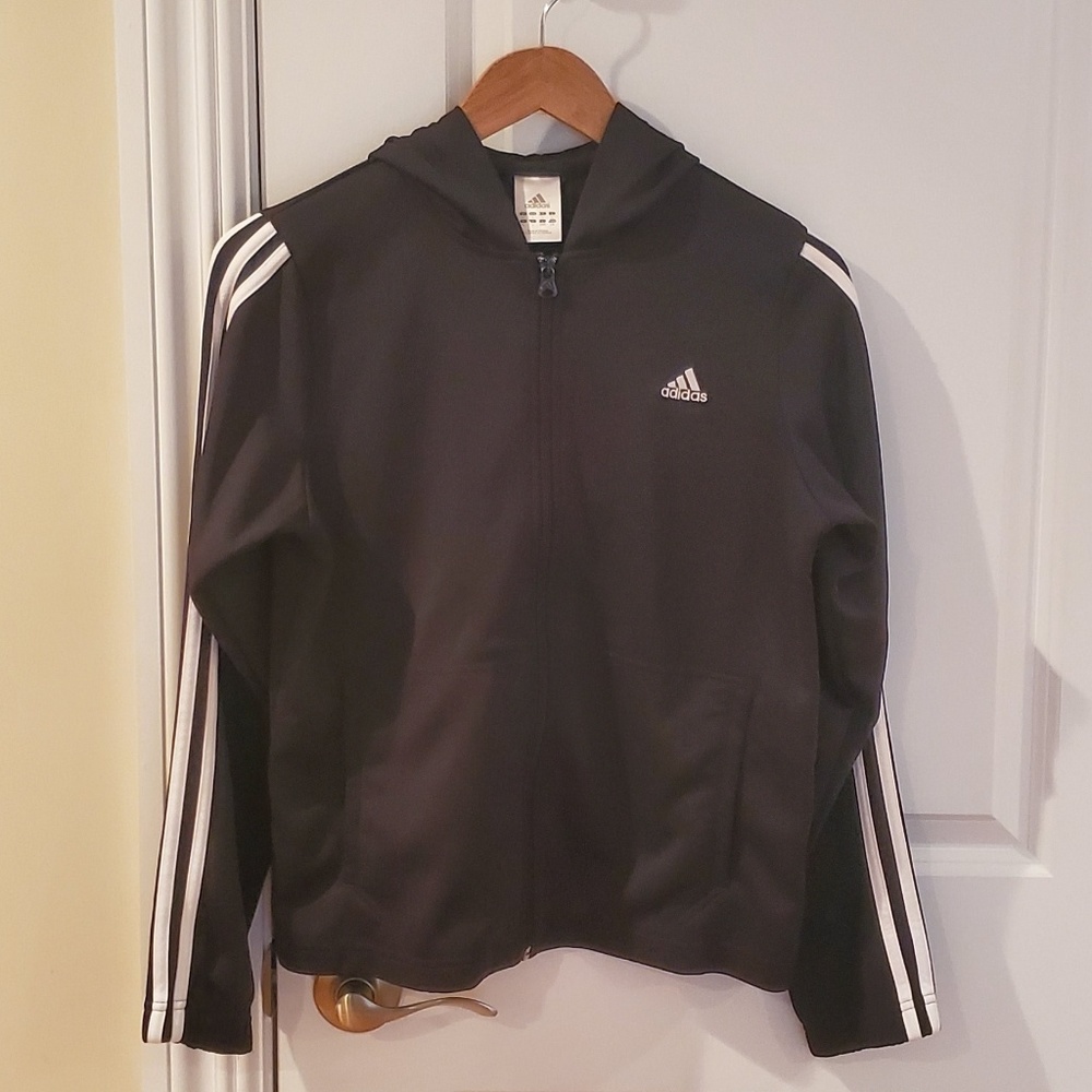 Hooded Adidas track suit